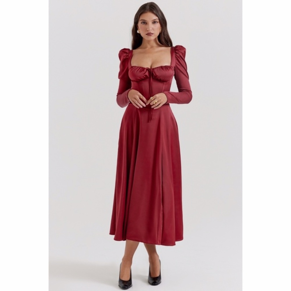 NEW House of CB Sebille Dress Blood Red XS - Picture 8 of 16